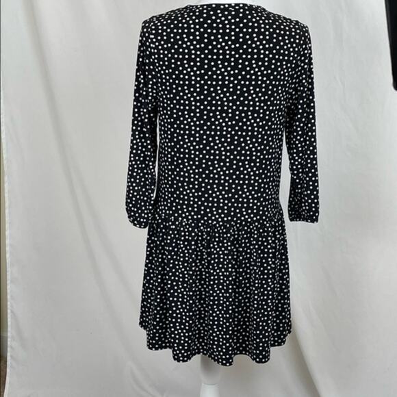 Banana Republic Drop Gather Waist Black & White Polka Dot Dress NWOT Size S - Picture 4 of 11